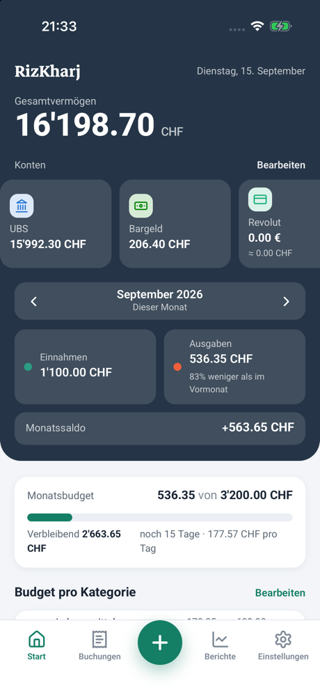 The same app in German; Persian is the third language